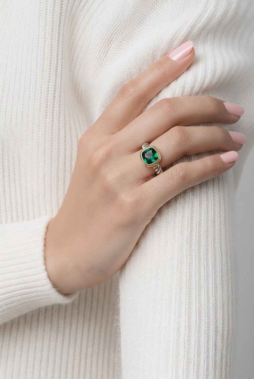 Two-Toned Green Ring