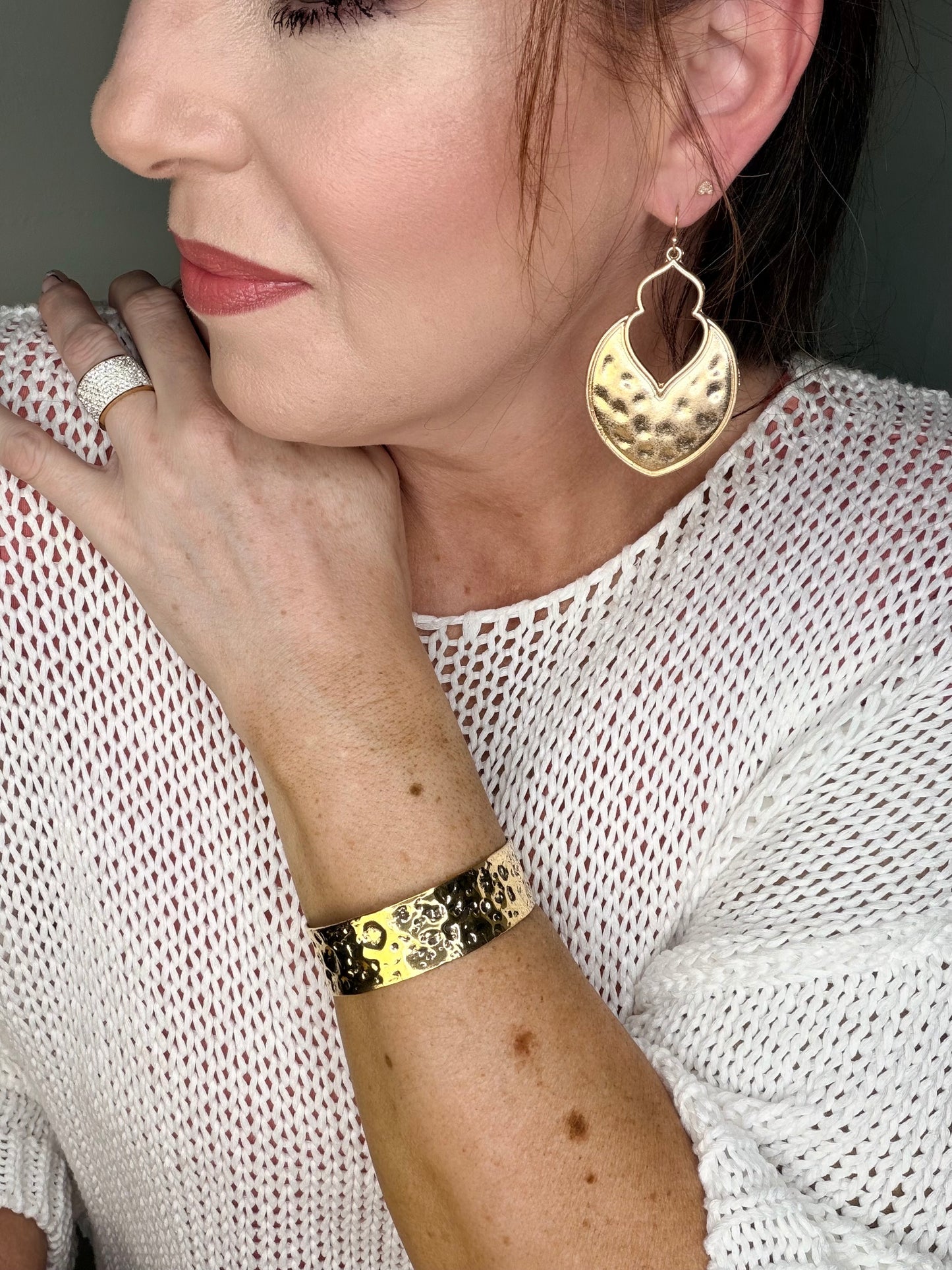7 - Forged From Gold Textured Cuff Bracelet