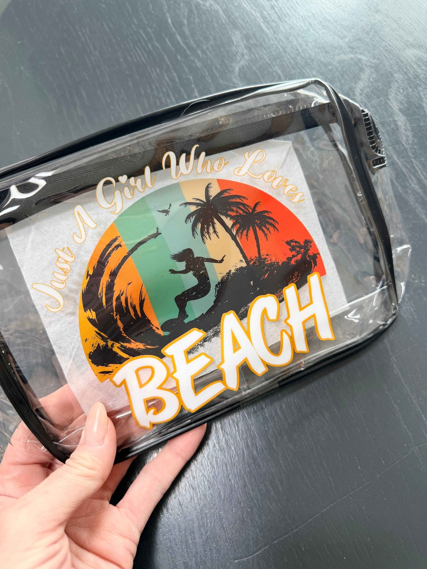 Beach Clear Makeup,Toiletry or Jewelry Bags