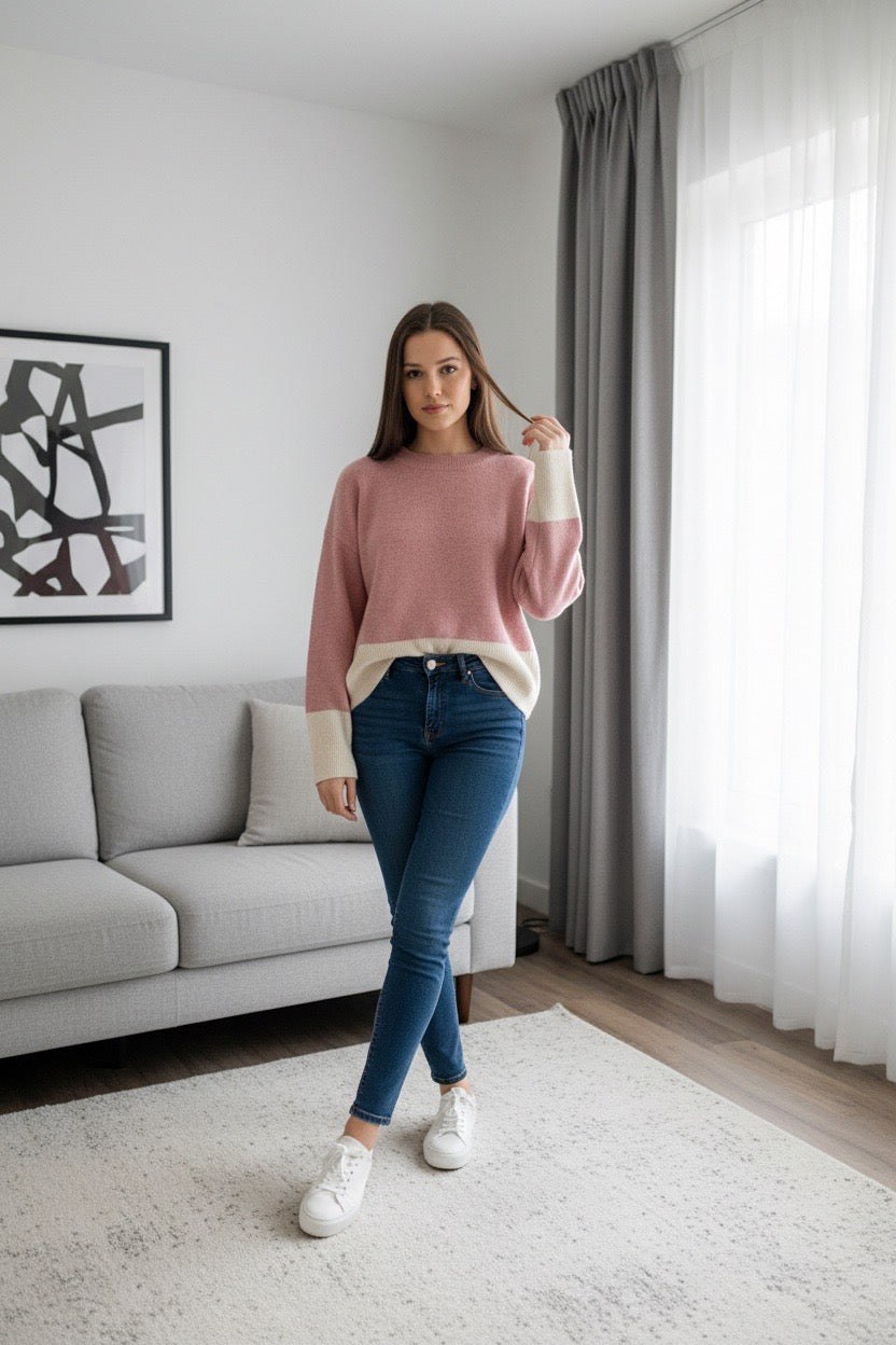 Miracle Cream & Pink Sweater