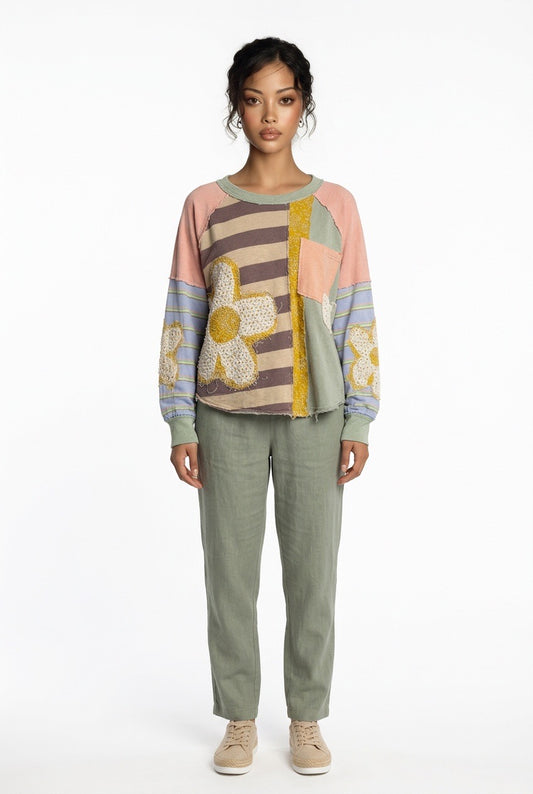 Oli & Haley Flower Multi-Patch top