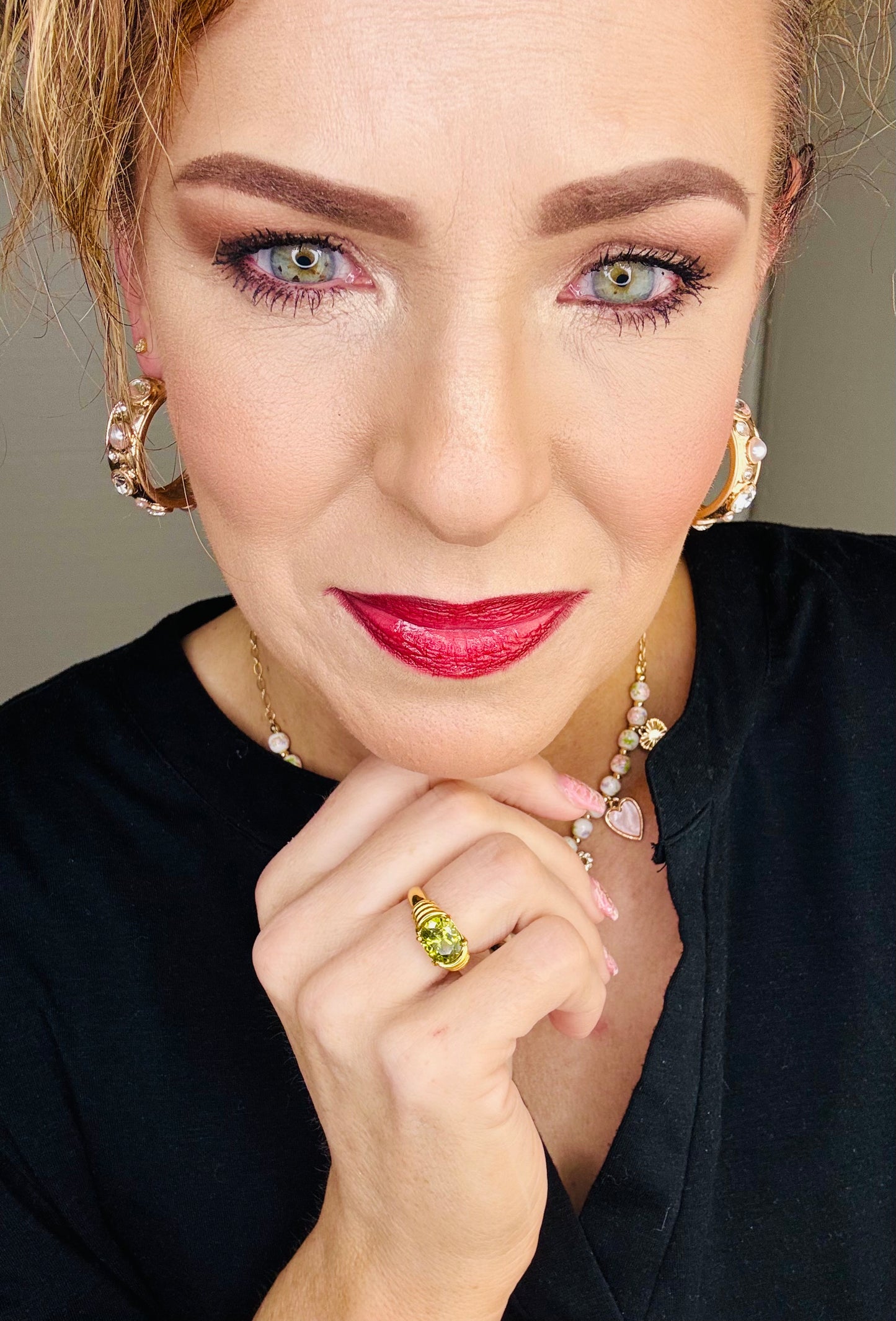 Stainless Steel Rhinestone Ring