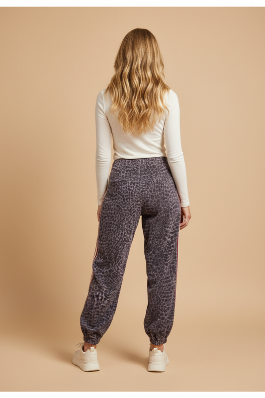 POL Purple Leopard Barrel Pants
