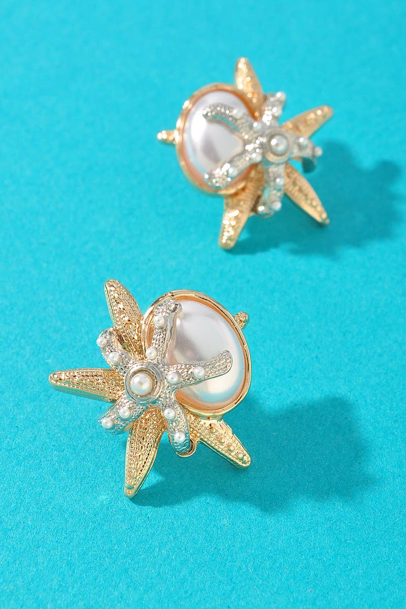 STARFISH PEARL STATEMENT EARRINGS