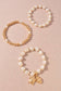 Pearl & Gold Beaded Charm Bracelet