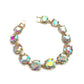 Round Cushion Cut Crystal Glass Linked Bracelet