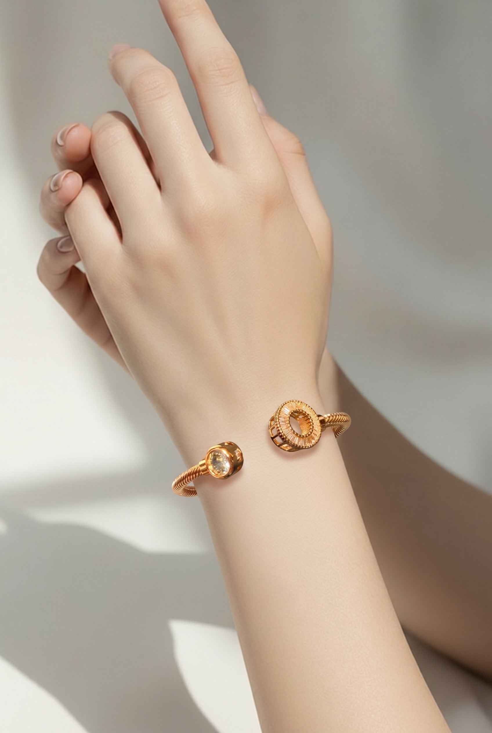 July 23 Gold Double-Circle Pavoi 14k Gold Filled Bangle