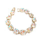 Round Cushion Cut Crystal Glass Linked Bracelet