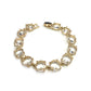 Round Cushion Cut Crystal Glass Linked Bracelet - Charmed Paisley
