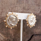 Boho Coin Statement Stud Earrings – Gold and Silver Tone