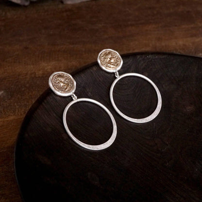 Boho Coin and Hoop Earrings – Silver & Gold Tone