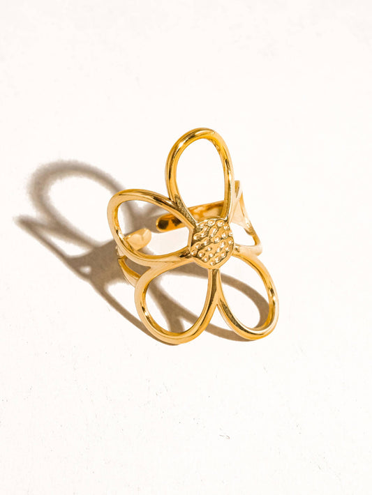 Isolde 18K Non-Tarnish Large Floral Ring