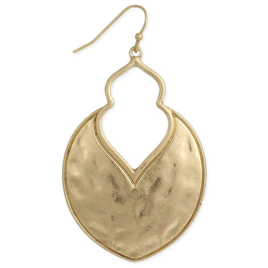 4 - Gold Arabesque Hammered Earring