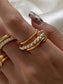 Danton 18K Gold Non-Tarnish Multi Stack Pearl Band Ring