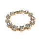 Round Cushion Cut Crystal Glass Linked Bracelet