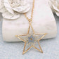 Gold Star Blue Dried Flower Necklace