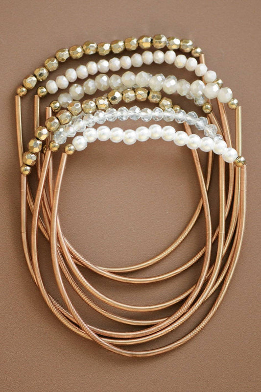 Boho Layered Spring Coil Guitar String Bracelet Set - 6961
