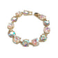 Round Cushion Cut Crystal Glass Linked Bracelet
