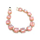 Round Cushion Cut Crystal Glass Linked Bracelet
