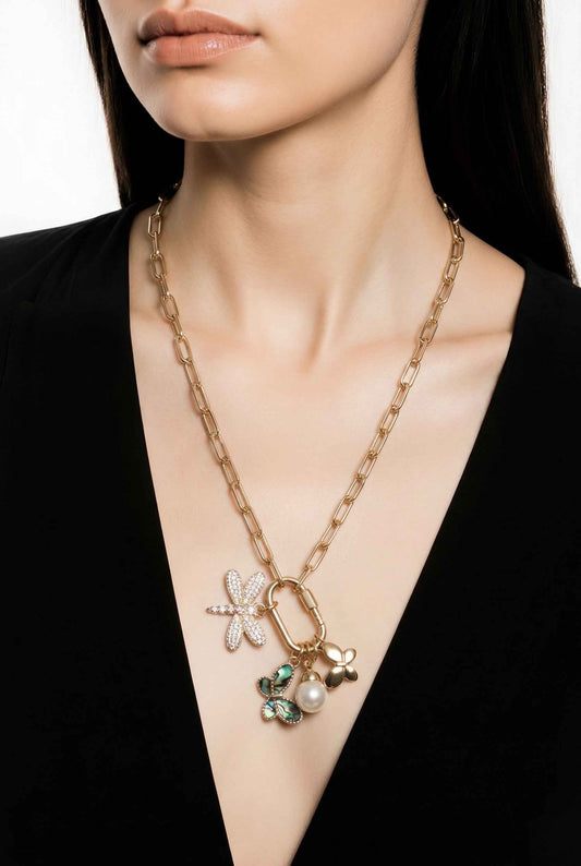 July 23 Non-Tarnish Multi-Charm Gold Necklace