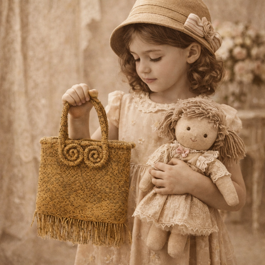 Vintage MINT yellow beaded purse