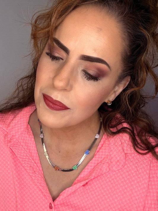 Multi-Colored Heart Pavoi Necklace