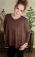 SOLID LONG SLEEVE SIDE SLIT ROUND NECK TOP