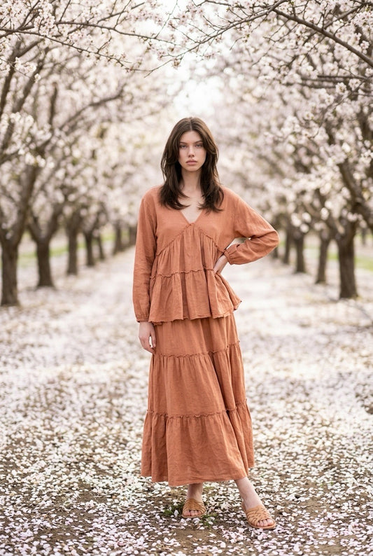 Easle Terra Cotta Babydoll top