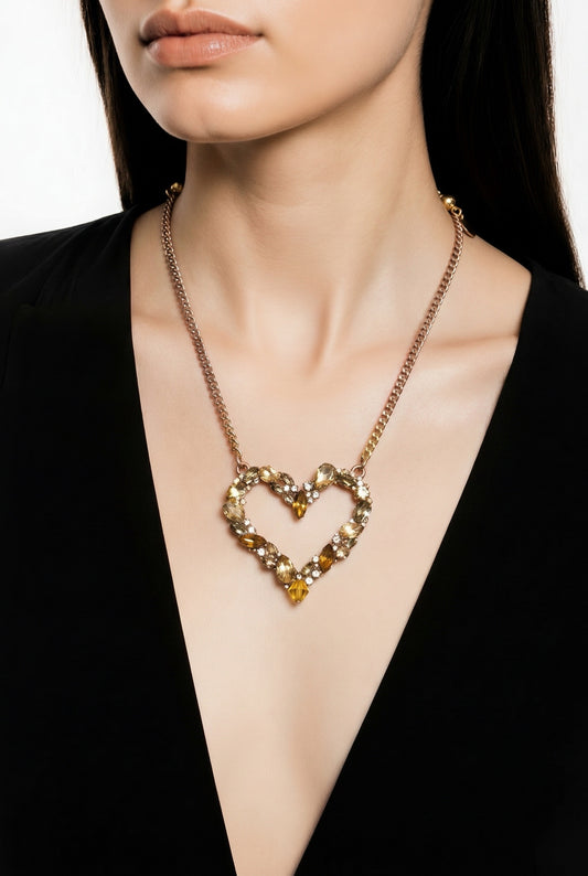 Chrystal Heart Pendant Necklace