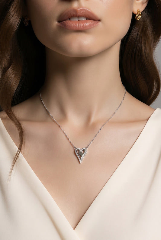 Stainless Steel Povoi Heart Necklace