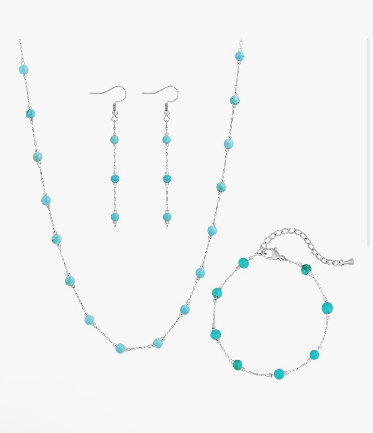 12 - 18K Silver or Gold Turquoise Jewelry Set - Charmed Paisley