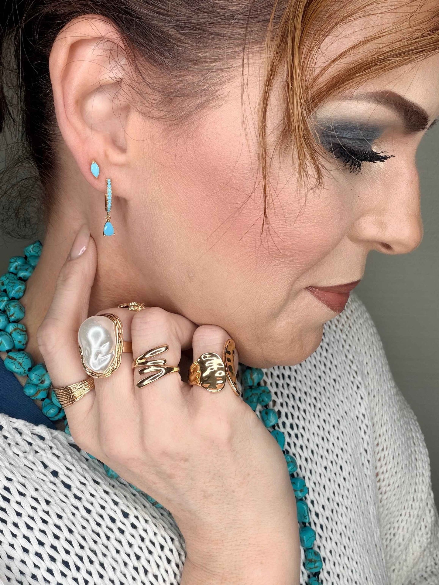 Non Tarnish Stainless Steel Chunky Statement Stacking Rings