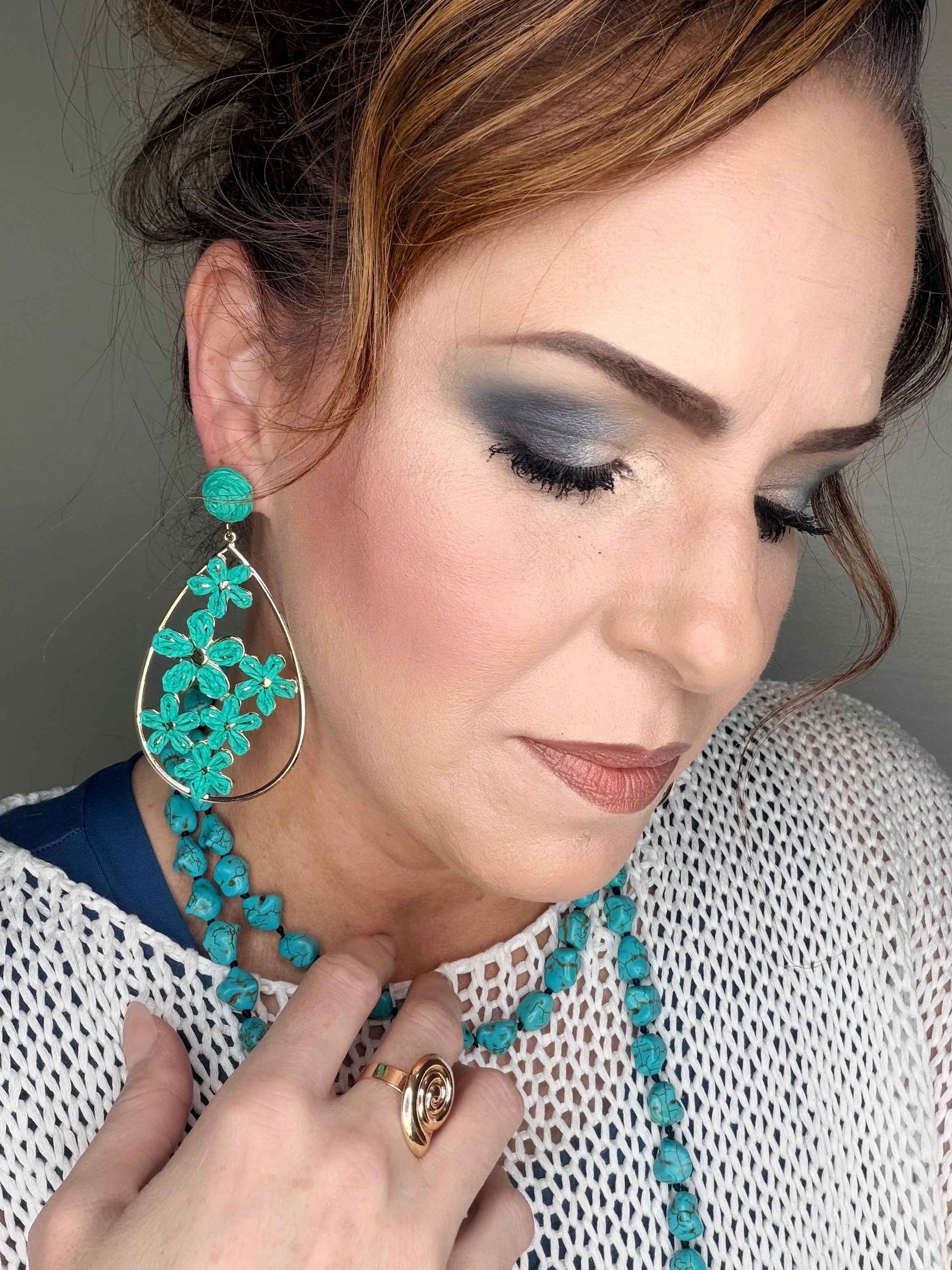 Boho Teardrop Rafia Earrings