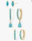 14K Gold Plated Small Huggie Hoop Earring Set - Charmed Paisley