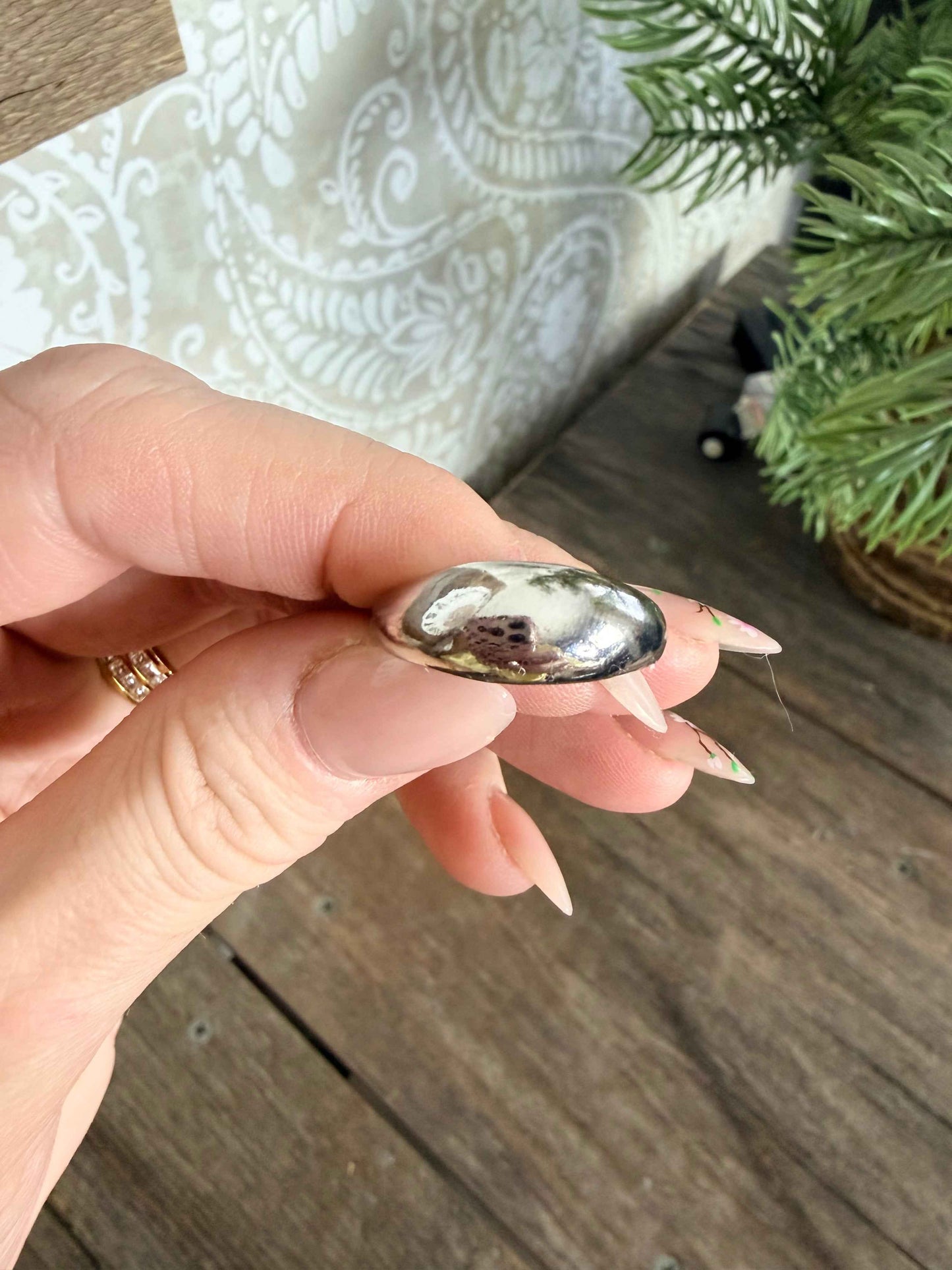 Non Tarnish Stainless Steel Chunky Statement Silver Dome Stacking Ring