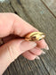 Non Tarnish Stainless Steel Chunky Statement Gold Dome Stacking Ring