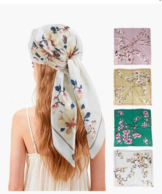 Ciormis 35" Silk Head Scarf for Women,Satin Hair Scarf Square Silk Bandana Top Neck Scarves Hair Wraps for Sleeping