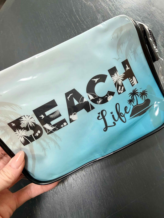 37 - Beach Clear Makeup, Toiletry or Jewelry Bags (Beach Life)