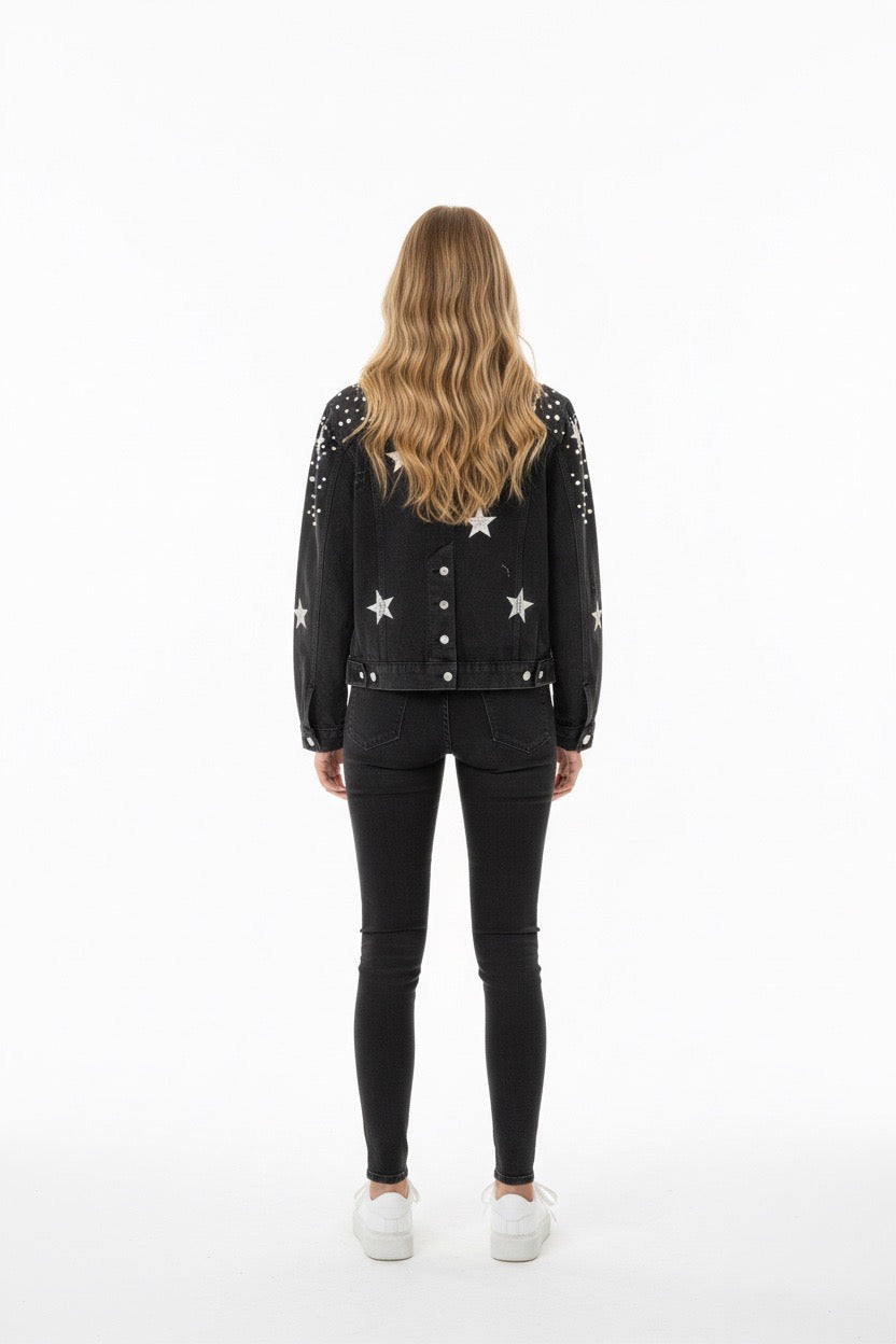 POL Star Pearl Studded Jacket