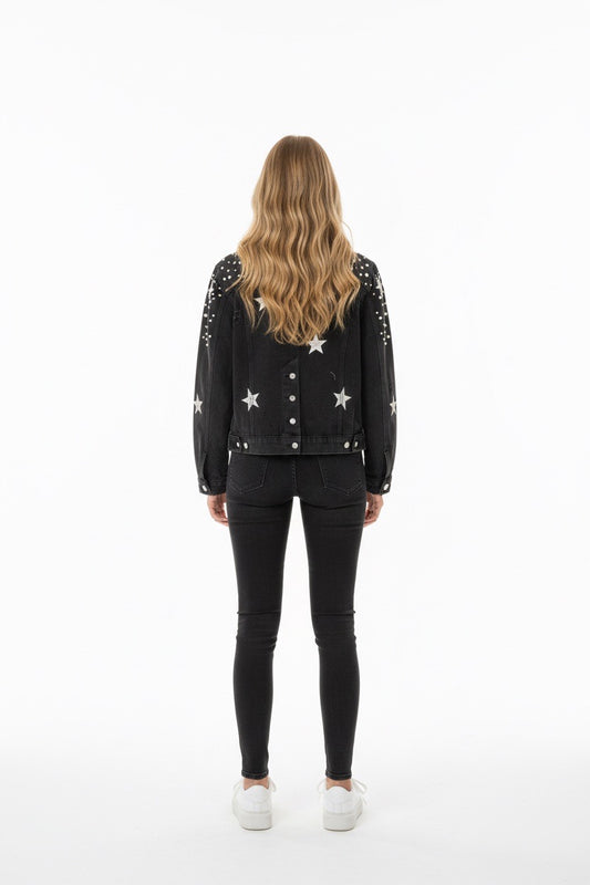 POL Star Pearl Studded Jacket