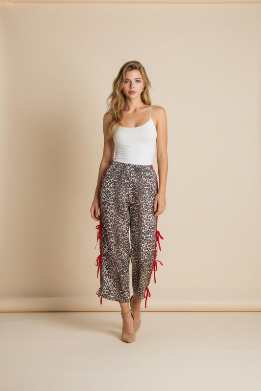 So Me Leopard Wide-leg Pants