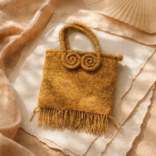 Vintage MINT yellow beaded purse