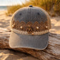 Vintage Denim Bear With Pearl Baseball Hat