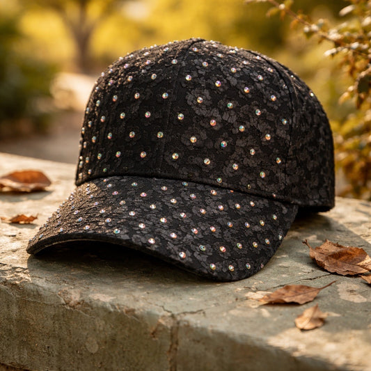 Jeweled Black Baseball Hat