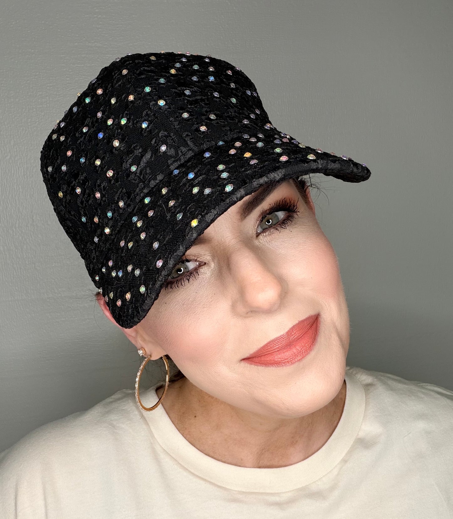 Jeweled Black Baseball Hat
