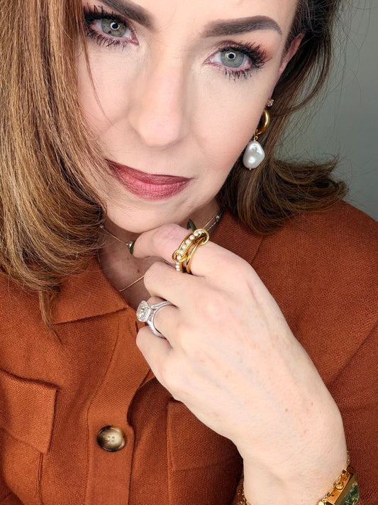 Oceana Gold Statement Large Pearl Earring