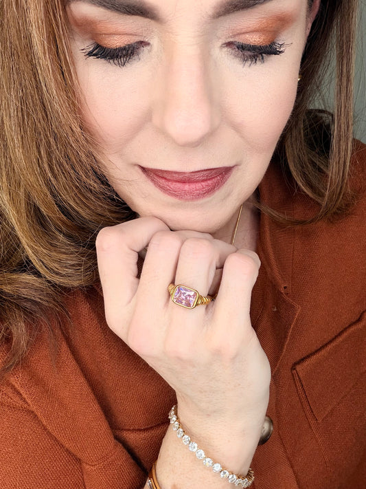 Laverne 18K Gold Non-Tarnish CZ Cocktail Ring