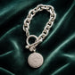 Silver Cuban Chain with Token Bracelet