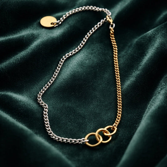 Twisted Silver Two-Toned Necklace