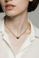 Twisted Silver Gold Blue Gem Necklace